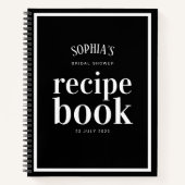 Carnet Recette de Fête des mariées noire et blanche chic  (Devant)