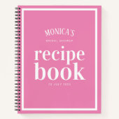 Carnet Recette de Fête des mariées rose et blanc chic (Devant)