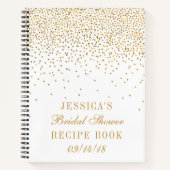 Carnet Recette de fête prénuptiale avec confettis dorés v (Devant)