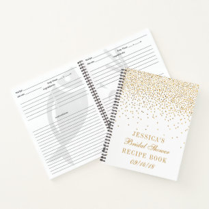 Carnet Recette de fête prénuptiale avec confettis dorés v