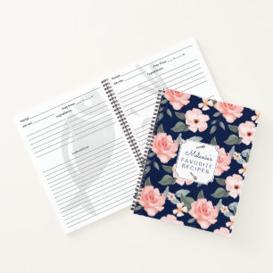 Carnet Recette de feuillage rose pâle et feuillu rose