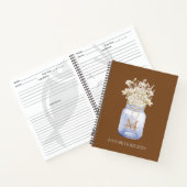 Carnet Recette de fleur de marguerite blanche monogrammée (Intérieur)