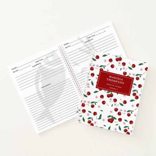 Carnet Recette de fleurs de cerises rouges (Intérieur)
