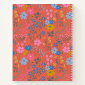 Carnet Recette de fleurs sauvages florales rouges Boho mo (Dos)