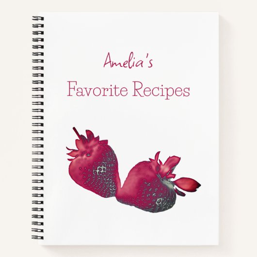 Carnet Recette de fraise personnalisée (Devant)