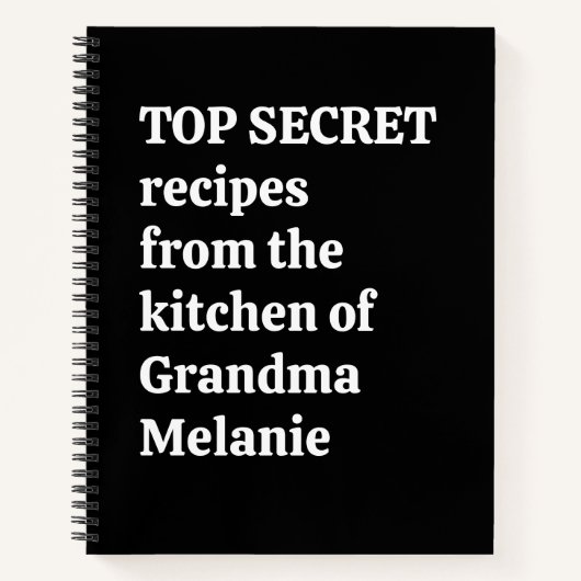 Carnet Recette de grand-mère secrète personnalisée avec c (Devant)