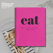 Carnet Recette de la famille blanche rétro rose chaud mod