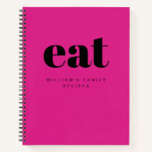 Carnet Recette de la famille blanche rétro rose chaud mod (Devant)