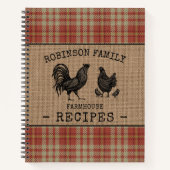 Carnet Recette de la ferme familiale Rooster Hen Red Plai (Devant)