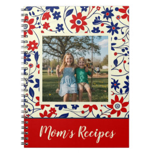 Carnet Recette de maman personnalisée Photo Florale