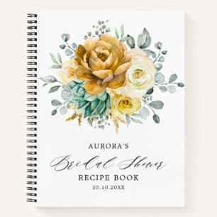 Carnet Recette de Mariage Floral Sauge Jaune Moutarde