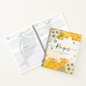 Carnet Recette de miel en nid d'abeille floral jaune Bumb (Intérieur)