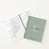 Carnet Recette de monogramme botanique sauge rustique élé (Intérieur)