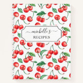 Carnet Recette de Motif de cerise personnalisée (Devant)