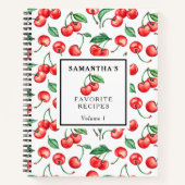 Carnet Recette de Motif de cerise personnalisée (Devant)