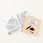 Carnet Recette de Motif de En vichy de pêche personnalisé (Intérieur)