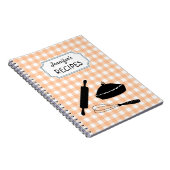 Carnet Recette de Motif de En vichy de pêche personnalisé (Côté Droit)