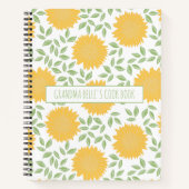 Carnet Recette de Motif de tournesol mignonne de grand-mè (Devant)
