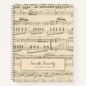 Carnet Recette de musique Vintage personnalisée (Devant)