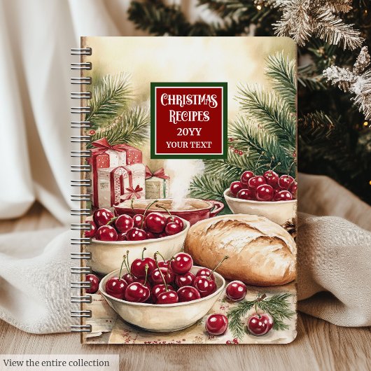 Carnet Recette de Noël classique Classeur Votre nom perso