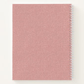 Carnet Recette de nom de script de monogramme rose élégan (Dos)