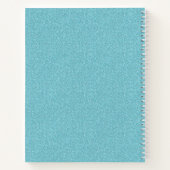Carnet Recette de nom de script de monogramme sarcelle bl (Dos)