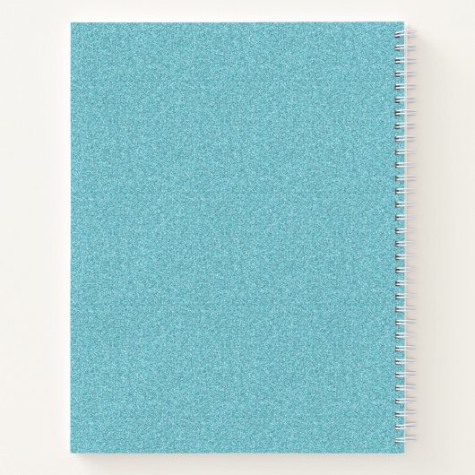 Carnet Recette de nom de script de monogramme sarcelle bl (Dos)