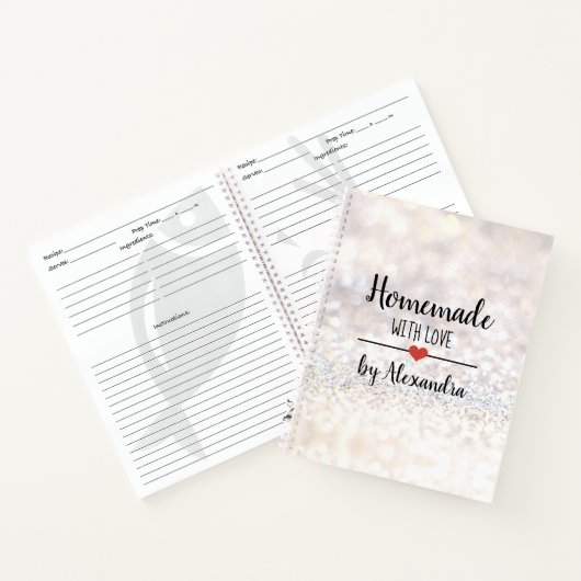 Carnet Recette de parties scintillant blanche maison avec (Intérieur)