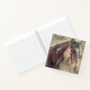 Carnet Recette de peinture de cheval brun personnalisée