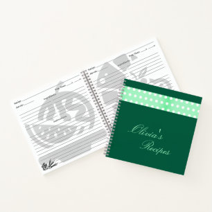 Carnet Recette de points Poka verts