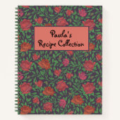 Carnet Recette de roses fuchsia rouges parfaites de style (Devant)