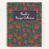 Carnet Recette de roses fuchsia rouges parfaites gothique (Devant)