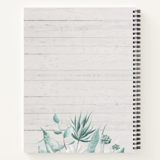 Carnet Recette de script d'aquarelle Rustique personnalis (Dos)