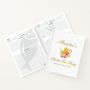 Carnet Recette de thé à la Fête des mariées d'or rose flo