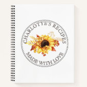 Carnet Recette de tournesol personnalisée (Devant)