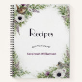 Carnet Recette des oiseaux chanteurs violets et verts flo (Devant)