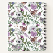 Carnet Recette des oiseaux chanteurs violets et verts flo (Dos)