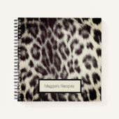 Carnet Recette d'impression de léopard guépard noir et bl (Devant)
