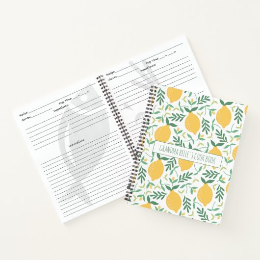 Carnet Recette du Motif de citron mignonne de grand-mère (Intérieur)