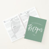 Carnet Recette du script Pinceau blanc vert ardoise (Intérieur)