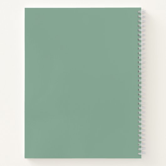 Carnet Recette du script Pinceau blanc vert ardoise (Dos)