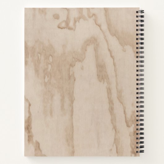 Carnet Recette Élégante de texture de bois rustique monog (Dos)