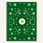 Carnet Recette Emerald Green Flower Power Monogram (Devant)