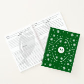 Carnet Recette Emerald Green Flower Power Monogram (Intérieur)