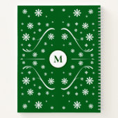 Carnet Recette Emerald Green Flower Power Monogram (Dos)