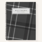 Carnet Recette familiale personnalisée en plaid gris (Devant)