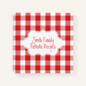 Carnet Recette familiale Plaid Buffalo rouge et blanc (Devant)