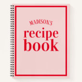 Carnet Recette Fête des mariées rouge et blush tendance (Devant)