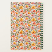 Carnet Recette Fleur sauvage rose jaune orange monogramme (Verso)