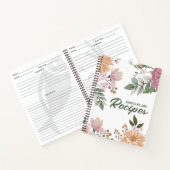 Carnet Recette Fleurs d'aquarelle personnalisée (Intérieur)